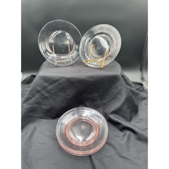 Unbranded Other - Set Of 4 Vintage Pink Depression Glass 8.25 Inch Round Plates